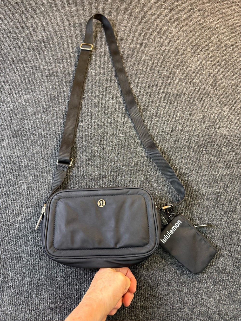 lululemon athletica Black Crossbody bag with Logo Charm